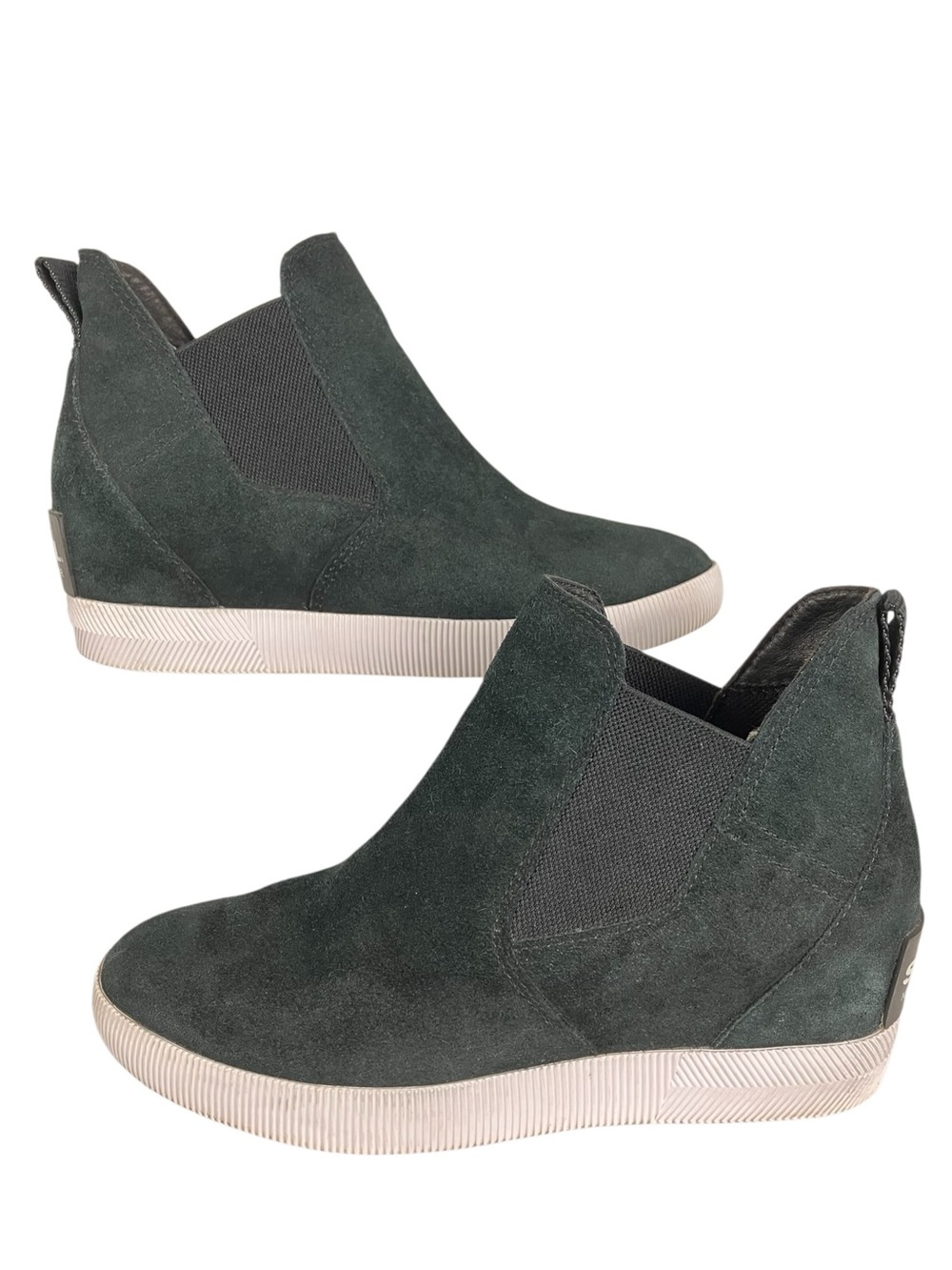 Sorel Out N About Wedge Booties Wmn's 8.5 Black Suede Hidden Wedge Heel